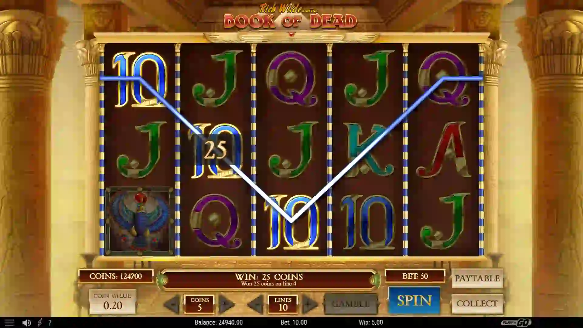 Book of Dead slot overview screenshot